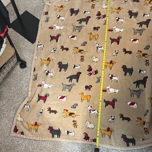 Cozy Tan Dog Blanket with Colorful Dog Print